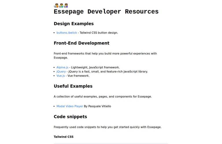 Essepage Resources