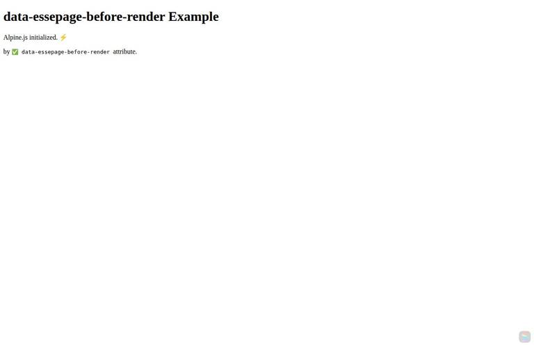 JavaScript Before Render Example