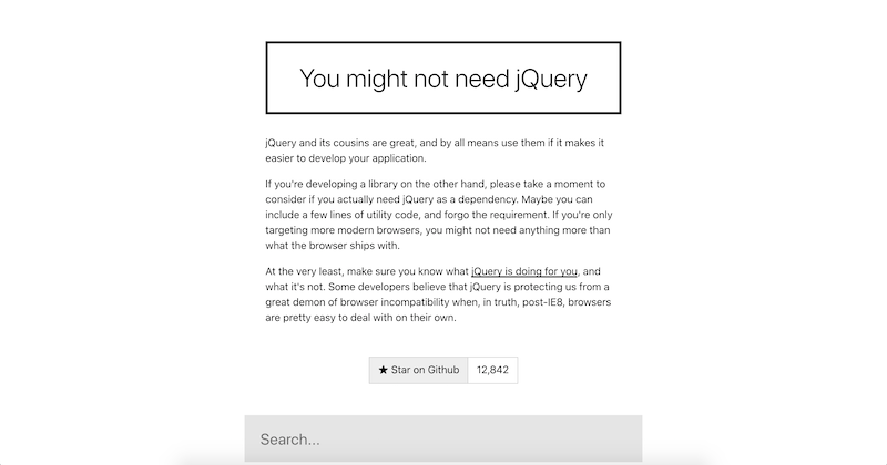 You might not need jQuery 웹페이지