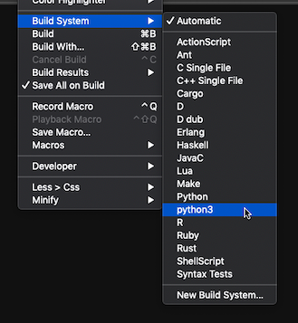 Build System 에 python3 가 추가됨